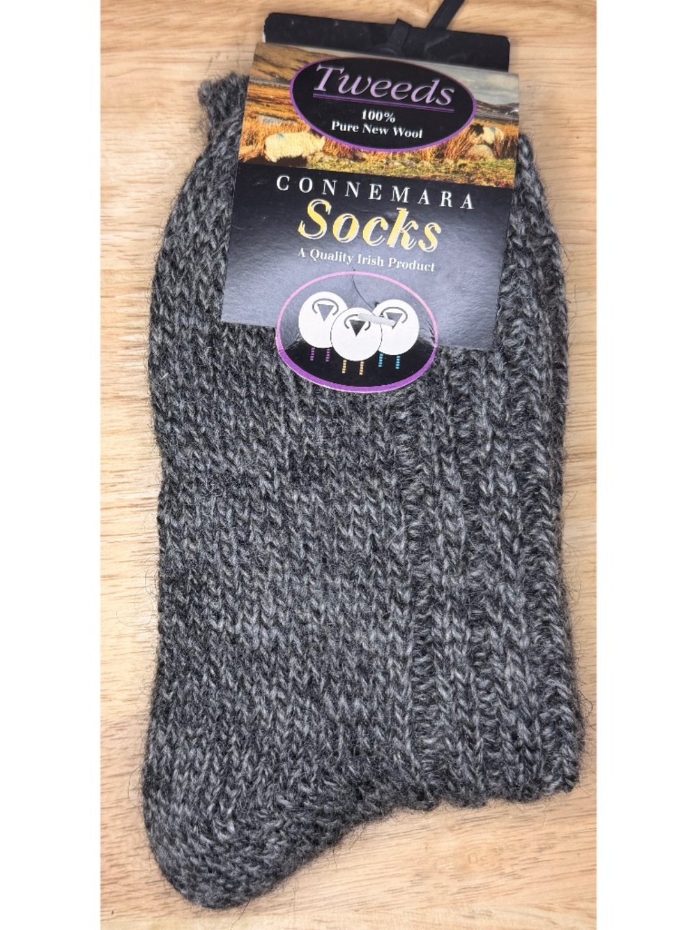 Connemara Tweeds 100% Wool  Irish Walking Socks  M New